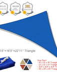 SUNLAX Sun Shade Sail,16'x 16'x 22' Blue Right Triangle Canopy Shades for Outdoor Patio Pergola Cover Sunshade Sails UV Blocking