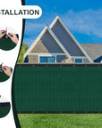 SUNLAX Privacy Fence Screen 6x50FT Heavy Duty Mesh Fence Net Cover with Grommets for Patio Porch Pool Backyard Outdoor Chain Link Fence, Dark Green