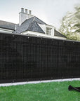SUNLAX Privacy Fence Screen 6x50FT Heavy Duty Mesh Fence Net Cover with Grommets for Patio Porch Pool Backyard Outdoor Chain Link Fence, Black